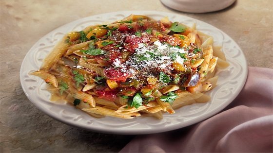Penne con melanzane e ricotta salata